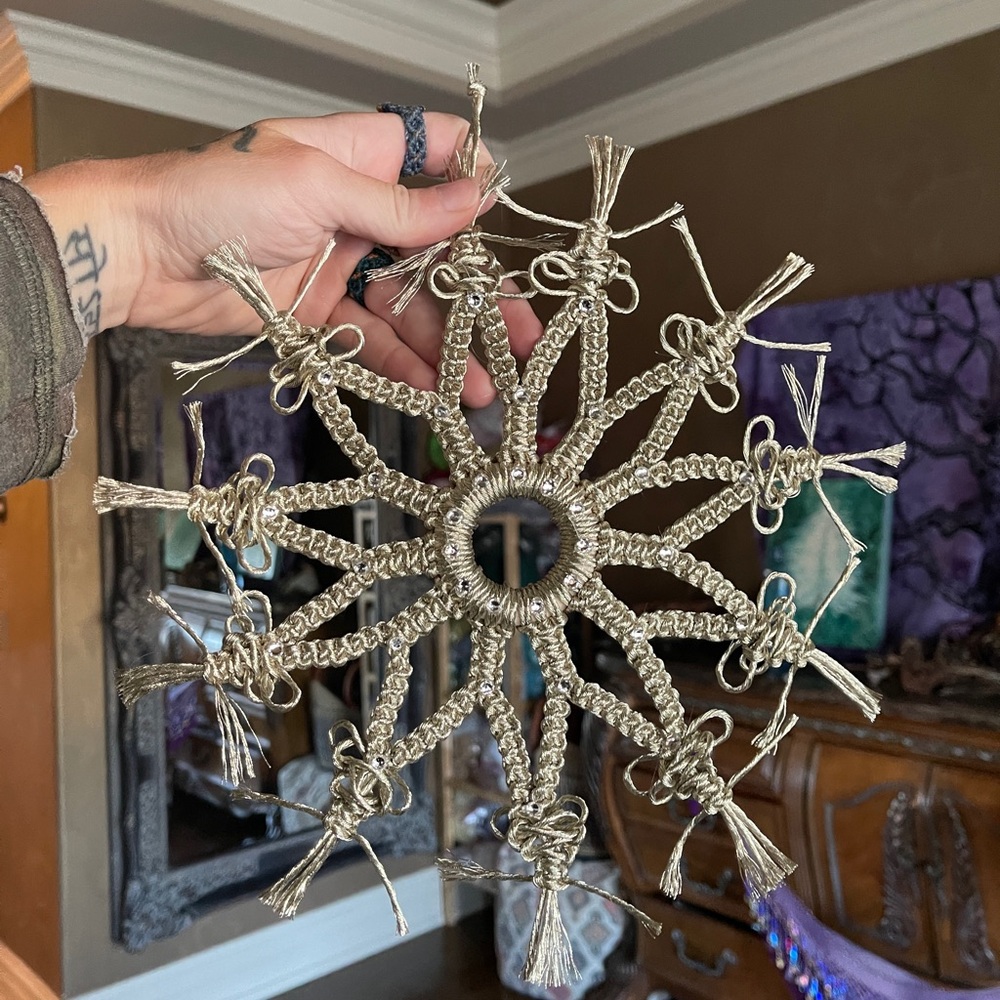 Handmade Macramé Snowflake Ornament